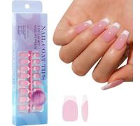 Punta de uñas de gel suave de colores para presionar las uñas, 300 unidades, 7 6 cm, 1 x punta de capa preaplicada, imprimación, 1 paso, uñas artificiales
