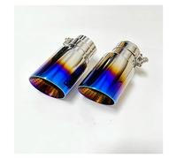 Punta Escape 1 Pieza De Tubo De Escape, Silenciador Garganta Trasera Acero Inoxidable, Nido Avispas Azul Tostado, Boca De Trompeta De Gran Diámetro Tubo Silenciador(80mm-101mm)