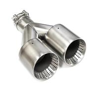 Punta Escape 1 Pieza, Silenciador Doble Para Coche, Punta Escape, Tubo Universal 60MM 63mm Para GTI MK7 Para Golf7, Boquilla Acero Inoxidable Mate Tubo Silenciador(ID54MMOD101MM R)