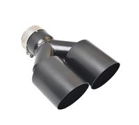 Punta Escape Automóvil Silenciador Negro Universal De Acero Inoxidable, Tubo Doble De Escape, Tubo De Escape, Garganta Trasera Automotriz Silenciador Trim(IN63-OUT89mm)