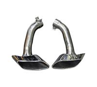 Punta Escape Coche Para BMW X6 E71 V8 2008-2013 304 Cubierta Punta Silenciador Tubo Escape Acero Inoxidable Boquilla Cuadrada Tubo Escape Tubo Cola Coche(Silver Exhaust Tip)