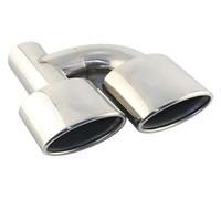 punta escape coche Para W211 Para W204 Para C63 Interfaz 63mm Salida Doble Punta Escape Automóvil Bor Laminado Inclinado Silenciador Acero Inoxidable Tubo(Right)