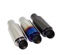 Punta Escape De Escape Universal Para Motocicleta Y Coche, Silenciador, Punta Del Tubo De Cola, 51mm, 63mm, 76mm, Acero Inoxidable Tubo Silenciador(Silver 51MM)