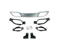 Punta Escape Para Jaguar F-PACE 2021-2023 Accesorios Parachoques Trasero Difusor De Labios Alerón Kit Carrocería Tubo Escape Garganta Trasera Tubo Cola Coche(Plata)