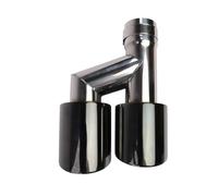 Punta Escape Punta De Escape De Acero Inoxidable Tipo H Para Coche, 63 Mm, Doble Corte Inclinado De102 Mm, Con Abrazadera Extremo de Escape(Right Side T-Blk)