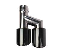 Punta Escape Punta De Escape De Acero Inoxidable Tipo H Para Coche, 63 Mm, Doble Corte Inclinado De102 Mm, Con Abrazadera Extremo de Escape(Left Side T-Blk)