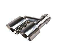 Punta Escape Punta De Escape De Acero Inoxidable Tipo H Para Coche, 63 Mm, Doble Corte Inclinado De102 Mm, Con Abrazadera Extremo de Escape(Right Side SS)