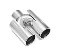 Punta Escape Punta De Escape Universal Para BMW 535i X1 X3 320i E90 E92 1 Unidad, Punta De Escape Doble De Acero Inoxidable. Tubo Cola Coche(Plata)