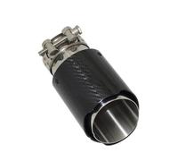 Punta Escape Punta De Silenciador Coche Universal, Escape, Silenciadores Tubo, Boquilla Recta, Fibra Carbono Brillante, Plata Inoxidable Tubo Silenciador(77mm-101mm)