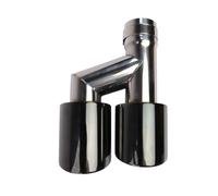 Punta Escape Punta Escape Tipo H Acero Inoxidable Negro Titanio Para Coche 63 Mm, Diseño De Corte Inclinado Doble De 102 Mm Con Abrazadera Extremo de Escape(Right Side T-Blk)