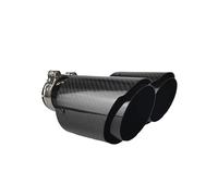 Punta Escape Punta Silenciador Brillante Coche Forma Doble Salida Silenciadores Tubo Escape Boquilla Decorativa Universal Acero Inoxidable Silenciador Escape(51mm-76mm-Left)