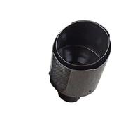 Punta Escape Silenciador de escape de acero inoxidable 304 de fibra de carbono de 130 mm, color negro brillante, 1 pieza Extremo de Escape(IN 93 OUT 130MM)