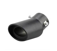 Punta Escape Silenciador de escape universal para coche, de acero inoxidable, redondo, trasero, cromado Cola De Escape Coche(Black-Curved)