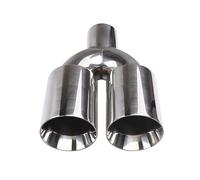 Punta Escape Silenciador Universal De Doble Punta De Escape, Entrada De 63 Mm, Salida De 89 Mm, Para Soldar, Apto Para Coches Y Camiones. Cola De Escape Coche(Symmetrical)