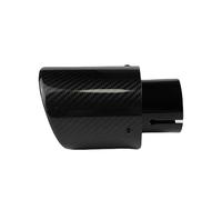 Punta Escape Silenciadores de fibra de carbono de sarga brillante para coche, boquilla universal de engarce de acero inoxidable plateado Extremo de Escape(66mm-89mm)