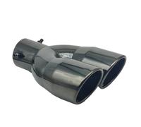 Punta Escape Tubo de Escape de Coche de Doble Salida silenciador de Punta Tubo de Cola Entrada Universal de de Escape de Acero Inoxidable 60mm 75mm Tubo Extremo Escape(76MM Straight)