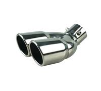 Punta Escape Tubo de Escape de Coche de Doble Salida silenciador de Punta Tubo de Cola Entrada Universal de de Escape de Acero Inoxidable 60mm 75mm Tubo Extremo Escape(63MM Curved 1)