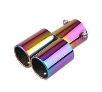 Punta Escape Tubo de escape doble de acero inoxidable universal para coche, con rejilla doble o doble, modificado para coche Cola De Escape Coche(G)