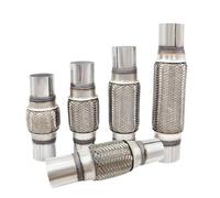 Punta Escape Tubo De Escape Universal Para Coche, ID32-102mm, Conexión Flexible Telescópica, Fuelle Trenzado, Silenciador, Conector Soldado Tubo Silenciador(ID55mm,220mm)