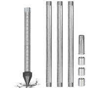 Punta Filtrante Pozo 1-1/4" Inox Anti-Sequía, Kit Perforación Manual para Autonomía Hídrica con Tubos Galvanizados y Manguitos, Riego Sostenible en Huerto y Rancho(3M Kit)