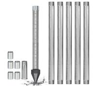 Punta Filtrante Profesional 1-1/4" Inox para Pozos, Kit Forjado Manual con Tubos Galvanizados y Manguitos, Material Robusto Sin Plomo para Extracción de Agua Segura(5M Kit)