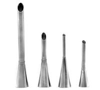 Punta para boquilla de hojaldre, herramienta inyectora de pastelería para magdalenas, glaseado de crema de acero inoxidable, tubería larga, 4 Uds.-