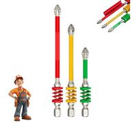 Punta Phillips magnética antideslizante con resorte, puntas de destornillador Phillips magnéticas, dientes de sierra antideslizantes, expulsión rápida con una sola pulsación(3PCS)