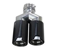 Punta Silenciador 1 Uds. Puntas De Silenciador Universales De Fibra De Carbono Terminales De Escape Dobles Salida De Tubos De 80mm Garganta Cola(Right ID60-OD80MM)