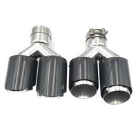 Punta Silenciador 2 Uds LR, Varios Tamaños Tubo De Escape Universal Punta Doble De Carbono Brillante Punta De Escape Para Cualquier Coche Garganta Cola(51MM IN 101MM OUT)