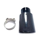 Punta Silenciador Accesorios Para Coche Modificación Universal Tubo De Escape Único De Acero Inoxidable Cubierta Negra Brillante De Carbono Punta De Silenciador Garganta Cola(IN 63MM-OUT 114MM)