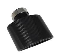 Punta Silenciador Punta De Silenciador De Coche De Fibra De Carbono Brillante Decoración Boquilla De Tubo Escape Universal Inoxidable Negro Ancho Ovalado 150mm Garganta Cola(60MM)