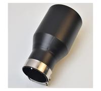 Punta Silenciador Silenciador Rizado De Acero Inoxidable Extremo De Tubo Con Punta Negra Mate Accesorios Universales 1 Ud Garganta Cola(ID 48 OD 89mm)