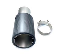 Punta Silenciador Tubo De Escape De Chorro De Arena De Acero Inoxidable Modificación Universal Cubierta Negra Mate De Carbono Punta Silenciador Garganta Cola(IN 48MM-OUT 76MM)