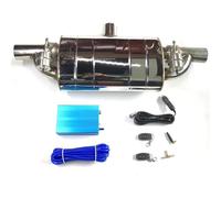 Punta Silenciador Tubo De Escape De Coche De 51/63/76MM Silenciadores De Válvula Variable Control Remoto Acero Inoxidable Forma Universal En T Uno En Dos Garganta Cola(63MM WithVacuum Pump)