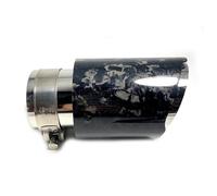 Punta Silenciador Tubo De Escape De Fibra De Carbono Forjado Puntas De Borde Recto Tubo De Escape De Coche Modificado General 1 Uds Garganta Cola(57MM IN-101MM OUT)