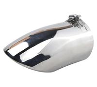 Punta Silenciador Tubo Escape Acero Inoxidable Con Silenciador Corte Inclinado Abrazadera Tornillo Para Coche Entrada 76Mm Salida 104 Color Plateado