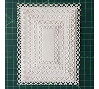 Puntadas anidadas rectangulares festoneadas con marco básico, 5 piezas de troqueles de corte de metal, troqueles, álbumes de recortes, plantillas de relieve, álbumes, tarjetas de regalo, decoración