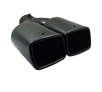 Puntas 1 Uds Boquilla Universal Punta Tubo Escape Doble Salida Silenciador Trasero Entrada Boca Cuadrada Inoxidable 60mm Tubo escape automóvil(Black Straight)
