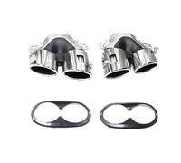 Puntas Boquilla Tubo Escape Silenciador Coche Para Mercedes Para Benz GLB X247 GLB220 GLB250 GLB35 GLB45 AMG Facelift 2020+ KISSGPIPOL(Plata)