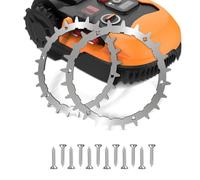 Puntas de Acero-Inoxidable para Worx Landroid S/M, 2 Puntas para Robot-Cortacésped + 12 Tornillos de Acero-Inoxidable, Mejoraes de traccións para Cortacésped Robóticos(205 mm)