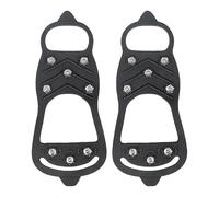 Puntas de agarre para zapatos, tacos de hielo para botas, 2 puntas de raquetas de nieve anticaída, 8 pernos prisioneros hombres mujeres al aire libre fácil de poner y quitar equipo de hielo antiguo