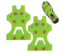 Puntas de agarre para zapatos, tacos de hielo para zapatos y botas - 6 crampones de acero Crampones con puntas de hielo mangos antideslizantes para hielo y nieve, tacos de tracción con puntas p
