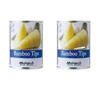 Puntas de bambú enteras en lata 540 g Pack 2 unidades Brotes de bambú tailandeses para wok salteados curry ramen textura crujiente