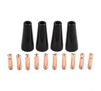 Puntas de boquilla de núcleo de flujo para soldadura MIG, compatibles con 14AK/para 15AK, cuenta con 4 boquillas sin gas y 10 puntas de cobre de 0 9 mm para un uso fiable