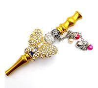 Puntas de cachimba de diamante metálico, puntas de boca de estilo dorado de Oriente Medio para manguera Shisha Nargila, montaje de cuentas para cigarrillos, accesorios elegantes para cachimba