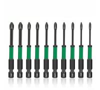 Puntas de destornillador, 10 piezas negro conjunto 75mm PH1 PH2 cruz negro fosfatado antioxidante para Phillips cabezas eléctricas herramienta eléctrica