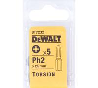 Puntas de destornillador DeWALT PH Torsion PH2-25 mm (5 uds) DT7232
