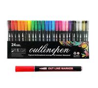Puntas de dibujo - Marcadores brillantes | Self-Outline Markers for Glitter Doodle Drawing | Doodle Dazzle Writing Drawing Pen for Birthday Greeting Festival Card