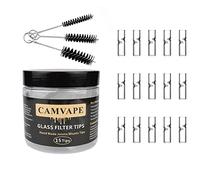 Puntas de filtro de vidrio de tamaño pequeño premium, boquillas reutilizables para rollos pequeños, ideal para rollos de mano pequeños, paquete de 15 (8 x 25 mm, boca redonda)