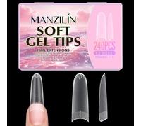 Puntas de gel postizas con línea guía de aspecto mate, juego, J